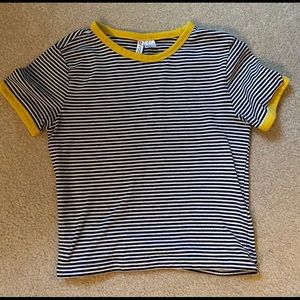 Yellow black and white striped shirt from H&M